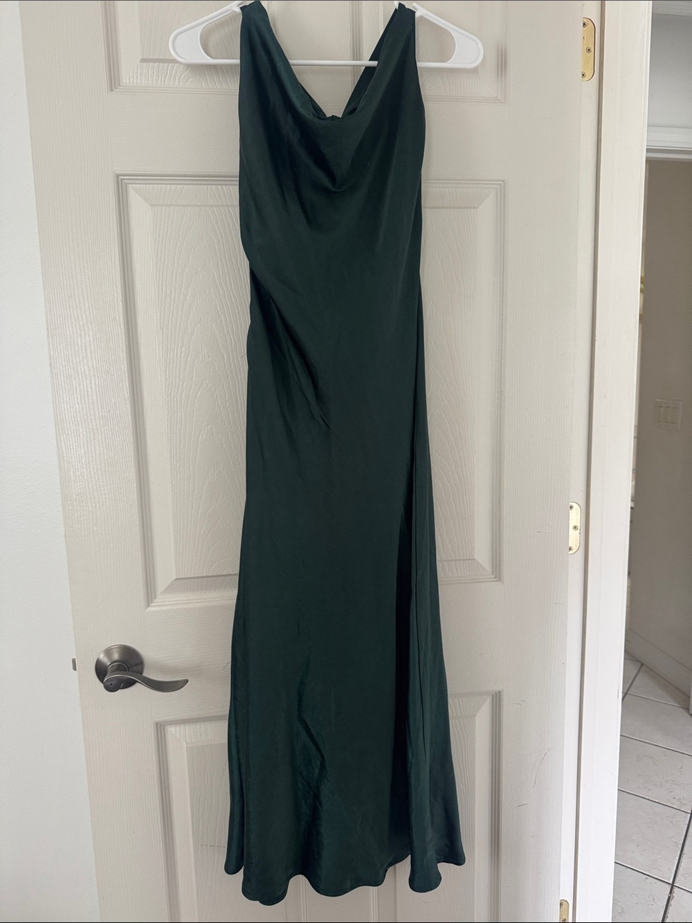 Altar'd State Dark Green Cowl Slip Midi Dress